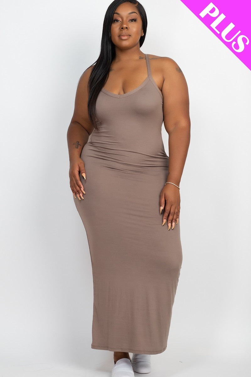 Plus Racer Back Maxi Dress