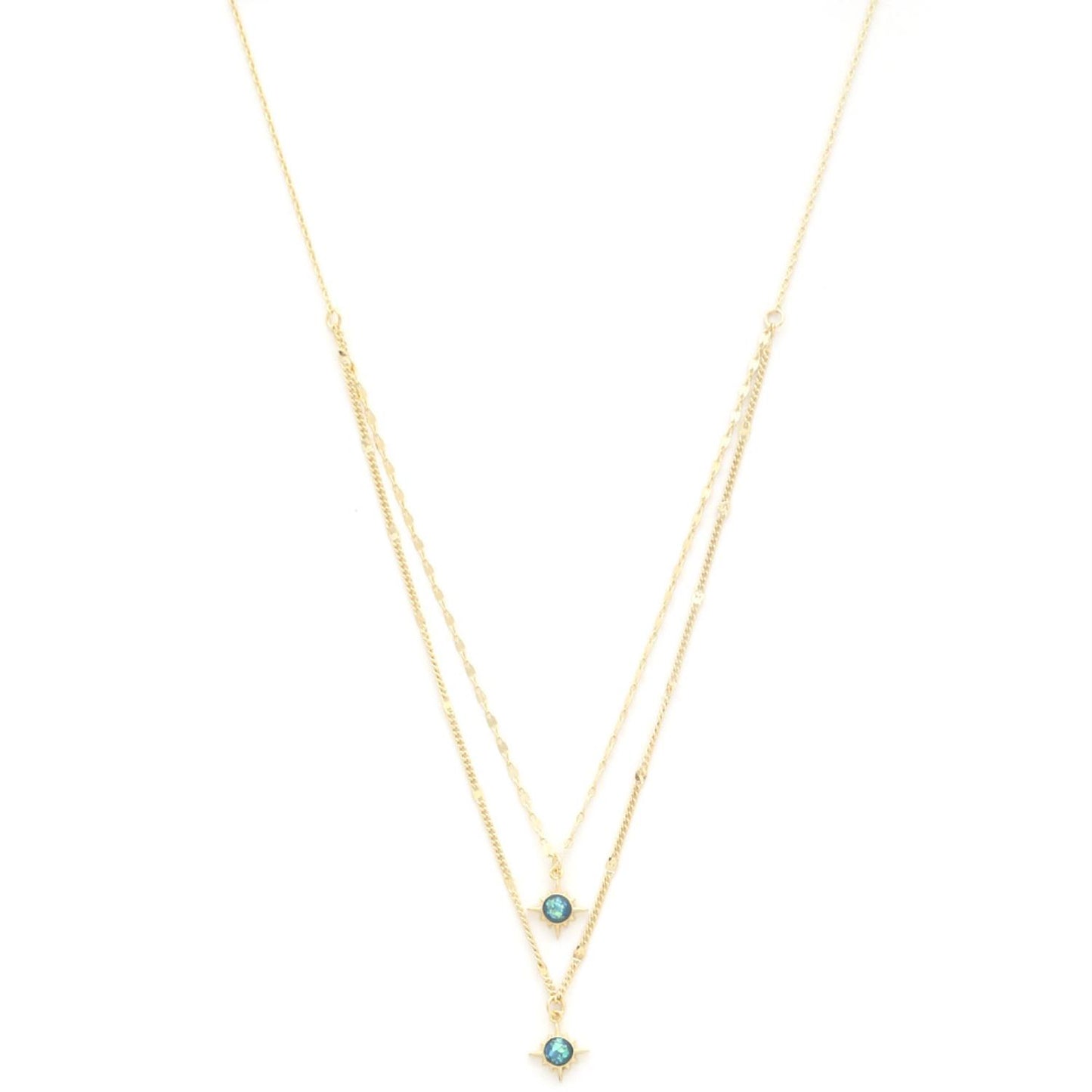 Double Star Crystal Layered Necklace