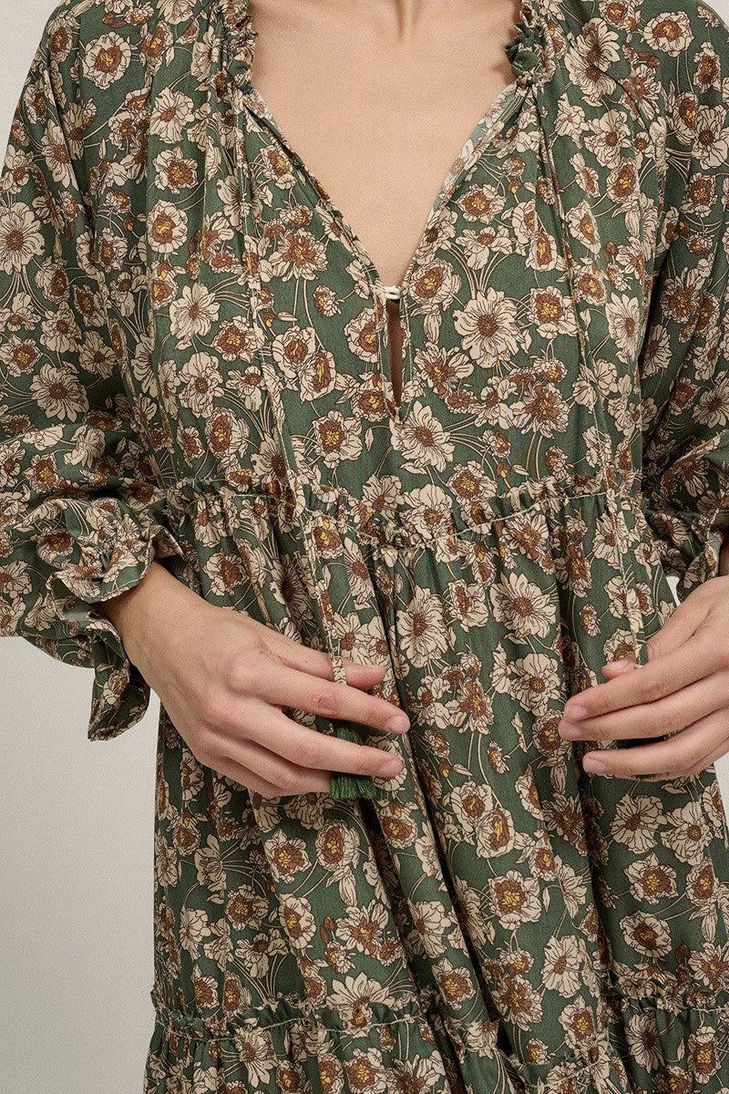 A Floral Print, Midi Dress