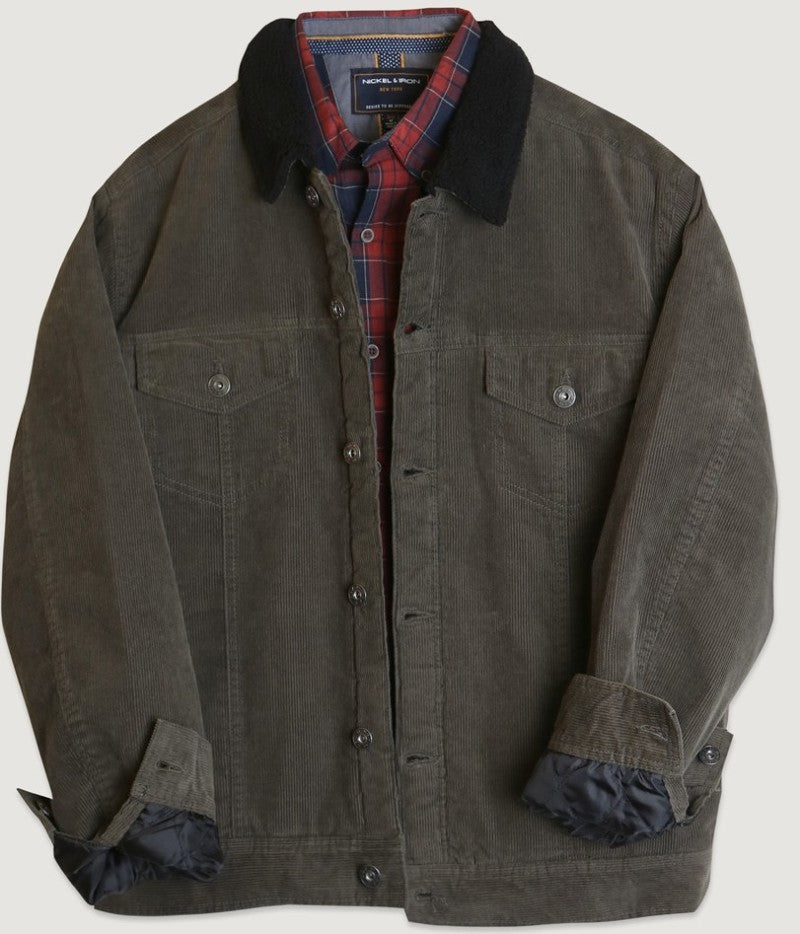 Casual Corduroy Lined Trucker Jacket