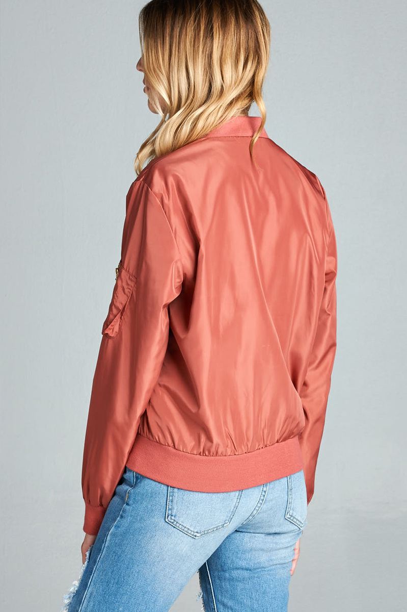 Ladies fashion plus size light weight bomber jacket