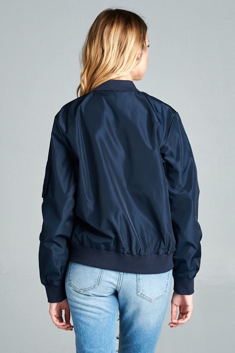 Ladies fashion plus size light weight bomber jacket